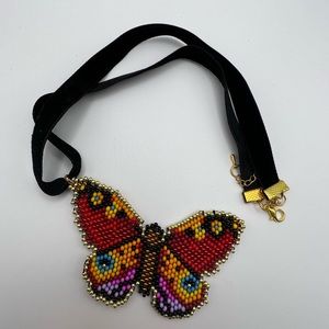Statement Beaded Butterfly Necklace - Boho Chic Trendy Butterfly Choker